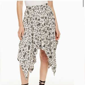 Aritzia Little Moon Ferrara Handkerchief Asymmetrical Skirt Light Birch/Black